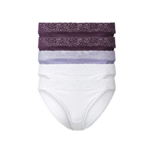 esmara® Dámské krajkové kalhotky, 5 kusů (S (36/38), fialová / lila fialová / bílá )