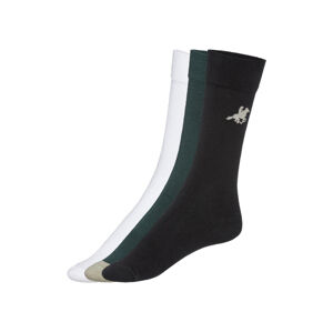 LIVERGY® U. S. Grand Polo Pánské ponožky, 3 páry (39/42, zelená/bílá/černá)