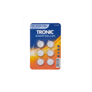 TRONIC® Knoflíkové baterie, 6 kusů (lithiové baterie CR2025)