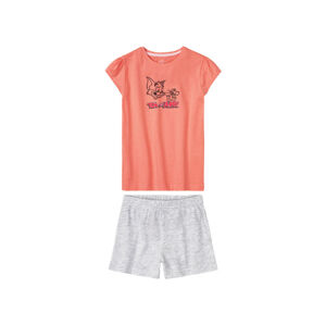 Dívčí pyžamo (110/116, oranžová/šedá)