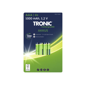 TRONIC® Nabíjecí baterie Ni-MH Ready 2 Use, 4 kusy (AAA – mikrotužková)