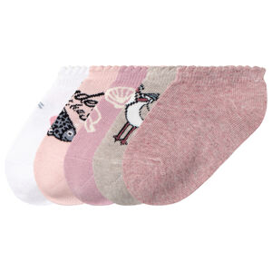lupilu® Dívčí nízké ponožky s BIO bavlnou, 5 párů  (23/26, růžová/béžová/bílá)