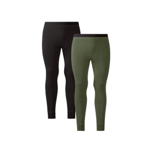 LIVERGY® Pánské spodní kalhoty, 2 kusy (adult#male#ne#pants, 4/S, černá/zelená)