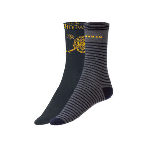 Pánské ponožky Harry Potter, 2 páry (adult#male, 43/46, pruhy tmavě šedá / navy modrá)