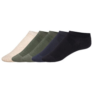 LIVERGY® Pánské nízké ponožky, 5 párů (43/46, béžová/olivová/modrá)