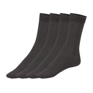 LIVERGY® Pánské ponožky s BIO bavlnou, 4 páry (39/42, antracitová)