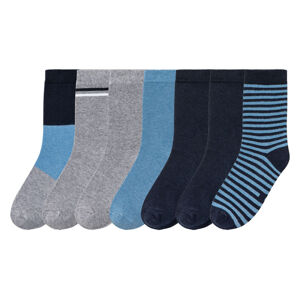 pepperts!® Chlapecké ponožky s BIO bavlnou, 7 párů  (39/42, navy modrá / šedá / modrá)