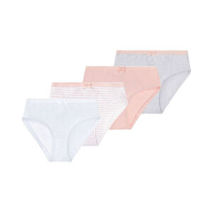 lupilu® Dívčí kalhotky s BIO bavlnou, 4 kusy (child#female#ne#briefs, 110/116, bílá/růžová/šedá)