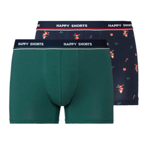 Happy Shorts Pánské vánoční boxerky, 2 kusy (L, zelená)
