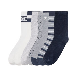 pepperts!® Chlapecké ponožky s BIO bavlnou, 7 párů (child 2 years onwards#male, 39/42, vzorovaná / bílá / šedá / navy modrá)