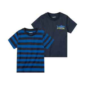 lupilu® Chlapecké triko, 2 kusy (child#male#ne, 98/104, navy modrá / modrá)