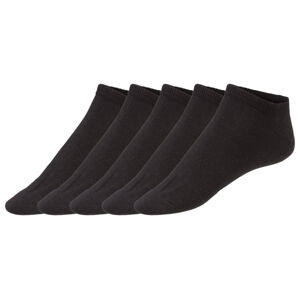 LIVERGY® Pánské nízké ponožky s BIO bavlnou, 5 párů  (39/42, černá)