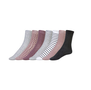 esmara® Dámské ponožky s BIO bavlnou, 7 párů (35/38, šedá / světle růžová / bordó / černá)