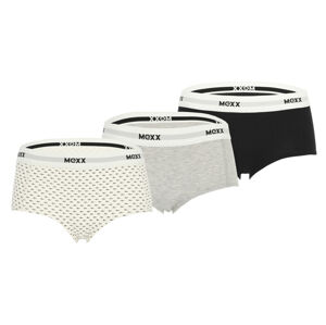 MEXX Dámské spodní kalhotky, 3 kusy (XL, krémová/šedá/černá)