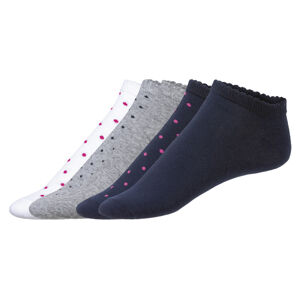 esmara® Dámské nízké ponožky, 5 párů (35/38, bílá / šedá / námořnická modrá)
