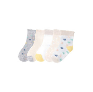 lupilu® Dívčí ponožky s BIO bavlnou, 5 párů (baby/infant#female, 11/14, vzor / světle růžová / bílá / šedá)