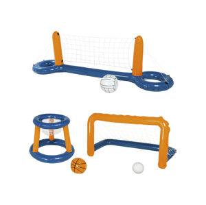 Playtive Nafukovací síť na bazénový volejbal / Sada nafukovacích branek a košů do bazénu
