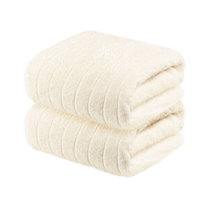 LIVARNO home Froté ručník, 50 x 100 cm, 500 g/m2, 2 kusy (krémová)