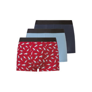 LIVERGY® Pánské boxerky, 3 kusy (6/L, navy modrá / červená / modrá)