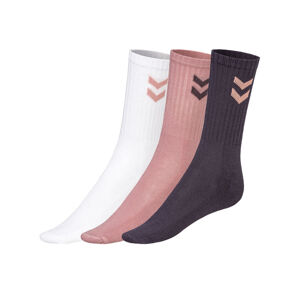 Hummel Dámské / Pánské ponožky, 3 kusy (41-45, dámské - bílá/růžová/černá)