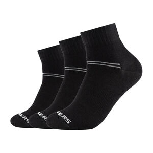Skechers Dámské / Pánské ponožky, 3 páry (35/38, černá, normální)