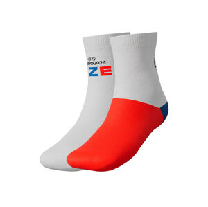 Dětské ponožky EURO 2024, 2 páry (35/38, bílá/modrá/červená)