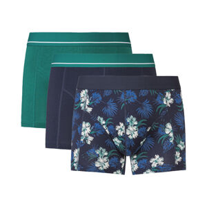 LIVERGY® Pánské boxerky, 3 kusy (7/XL, navy modrá / zelená / modrá)