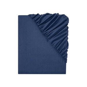 LIVARNO home Napínací prostěradlo, 90–100 x 200 cm (tmavě modrá)