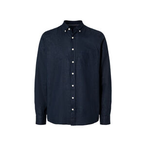 LIVERGY® Pánská lněná košile (XL (43/44), námořnická modrá)