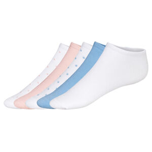 esmara® Dámské nízké ponožky, 5 párů (39/42, bílá/modrá/růžová)