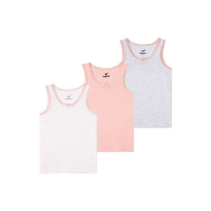 lupilu® Dívčí košilka s BIO bavlnou, 3 kusy (child#female#ne, 110/116, růžová/šedá/bílá)