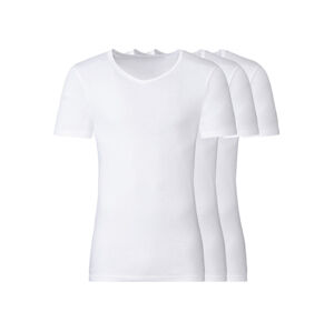LIVERGY® Pánské spodní triko, 3 kusy (4/S, bílá, kulatý výstřih)