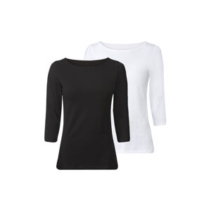 esmara® Dámské triko s 3/4 rukávy (XL (48/50), černá/bílá)