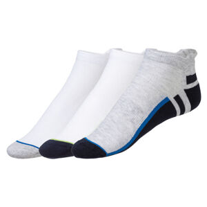 CRIVIT Pánské nízké ponožky, 3 páry (adult#Žádný údaj#male, 45-46, bílá/šedá)