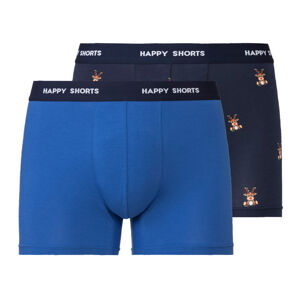 Happy Shorts Pánské vánoční boxerky, 2 kusy (L, modrá)