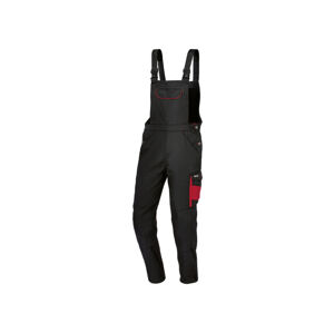 PARKSIDE® Pánské pracovní kalhoty s laclem (54, černá/červená)