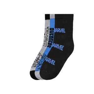 Chlapecké ponožky, 3 páry (31/34, Marvel modrá / šedá / černá)