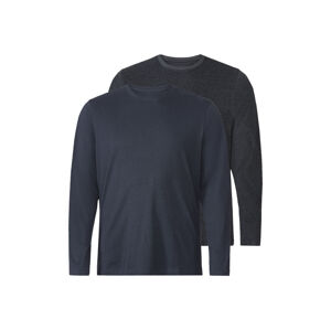 LIVERGY® Pánské triko s dlouhými rukávy XXL, 2 kusy (XXL (60/62), navy modrá)