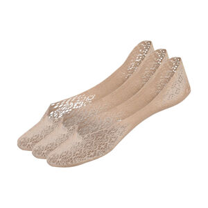 esmara® Dámské / Pánské bezešvé nízké ponožky, 3 páry (39/42, béžová, květinová)