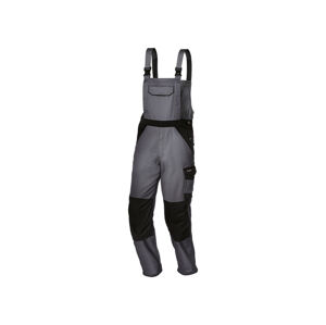 PARKSIDE® Pánské pracovní kalhoty s laclem (46, šedá/černá)