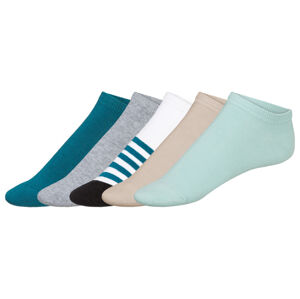 LIVERGY® Pánské nízké ponožky, 5 párů  (43/46, bílá/tyrkysová/béžová)