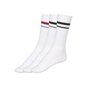 LIVERGY® Pánské tenisové ponožky, 3 páry (43/46, bílá)