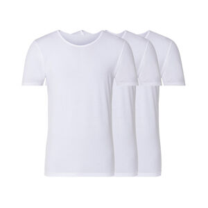 LIVERGY® Pánské spodní triko, 3 kusy (8/XXL, kulatý výstřih / bílá)