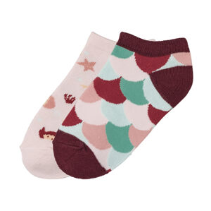 Dětské ponožky, 2 páry (35/38, mořská panna / barevná)