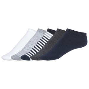 LIVERGY® Pánské nízké ponožky, 5 párů (43/46, šedá / bílá / navy modrá)