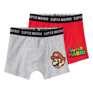 Nintendo Super Mario Chlapecké boxerky, 2 kusy (146/152, šedá/červená)
