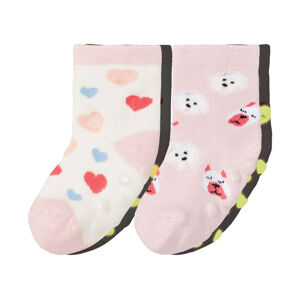 lupilu® Dívčí termo ponožky, 2 páry (child 2 years onwards#female, 23/26, bílá / světle růžová)