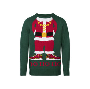 LIVERGY® Pánský vánoční svetr s LED (XXL (60/62), hrací skříňka / zelená)