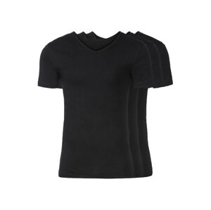 LIVERGY® Pánské spodní triko, 3 kusy (7/XL, černá, "V" výstřih)