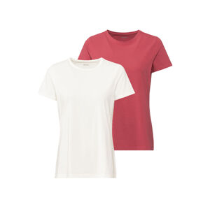 esmara® Dámské triko, 2 kusy (adult#female#ne, L (44/46), červená/bílá)